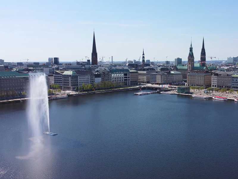 Binnenalster und Alsterfontäne