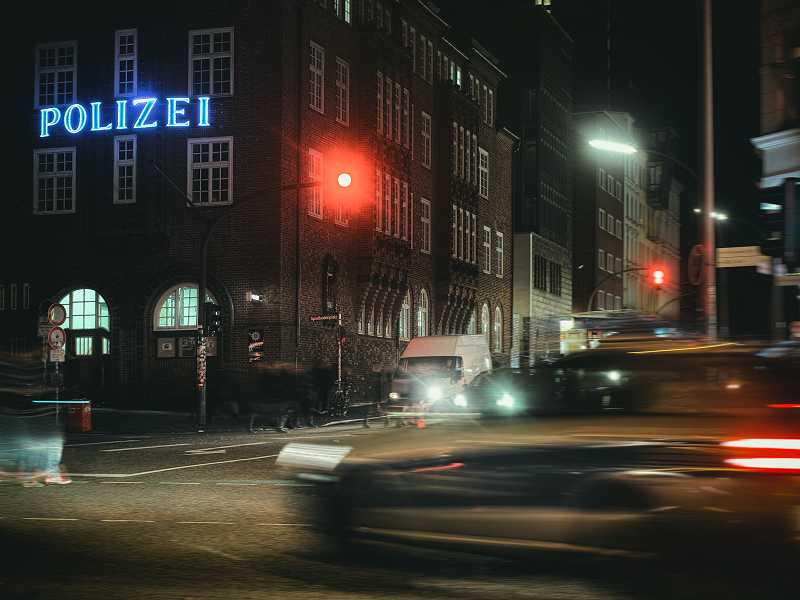 Davidwache bei Nacht