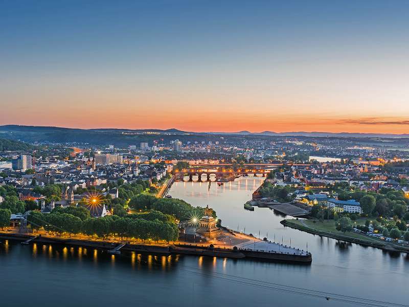 Sonnenuntergang am Deutschen Eck
